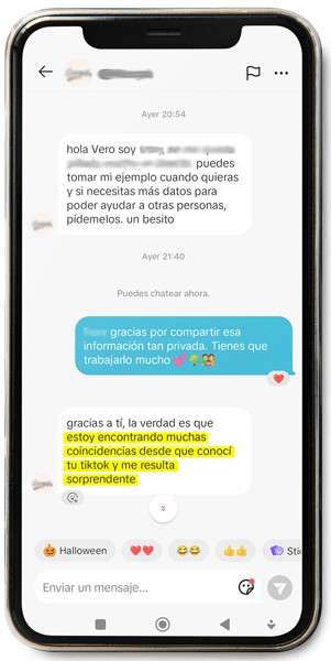 un móvil con una conversación