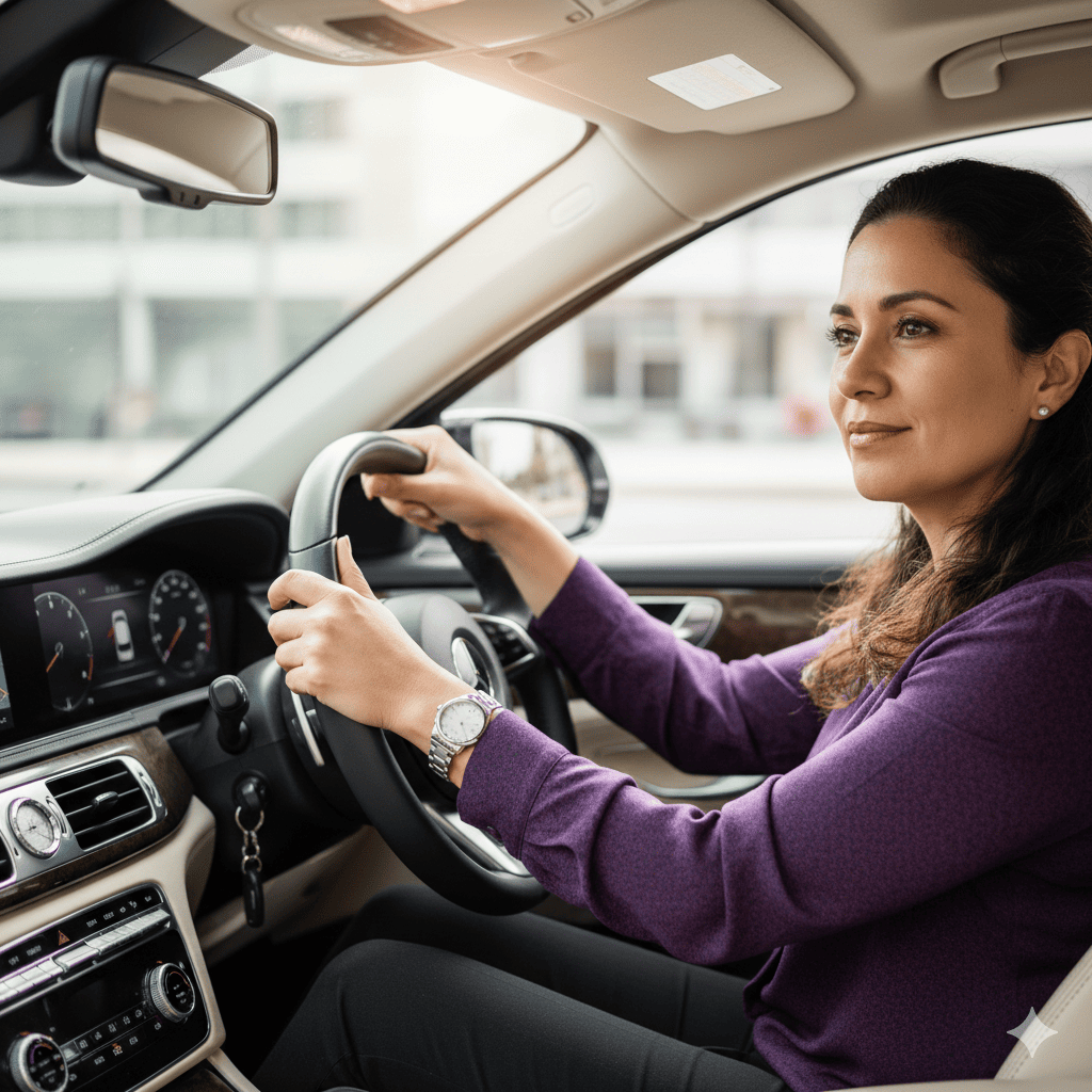 Mujer conduciendo